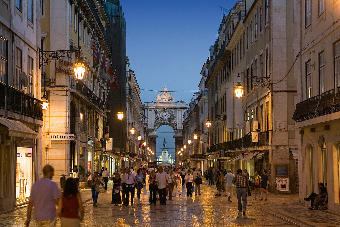 Rua Augusta with Triumphal Arch, Praca do Comercio, Baixa, Lisboa, Portugal
