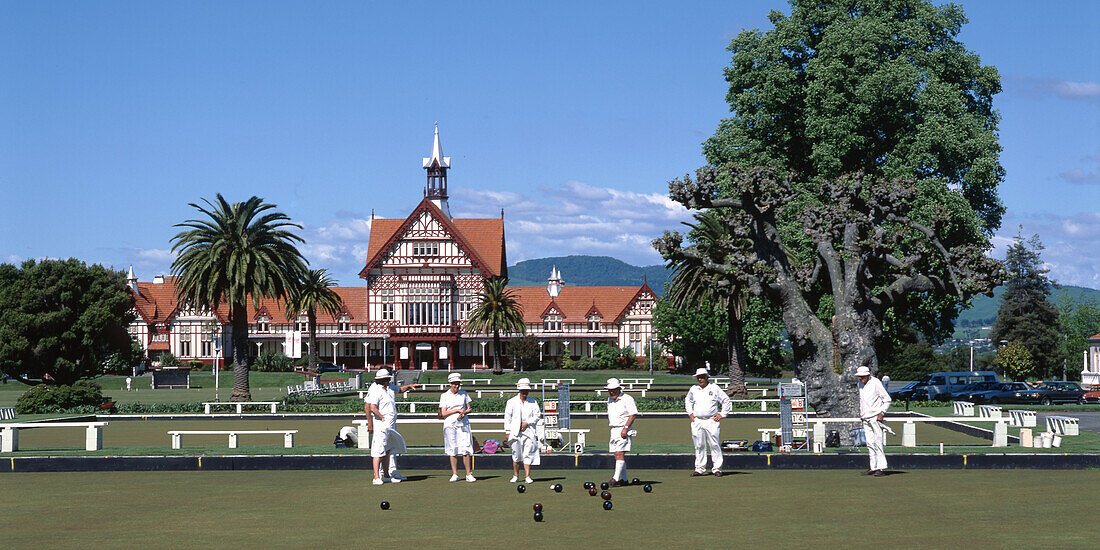 Cricketspieler, Rotorua, Neuseeland