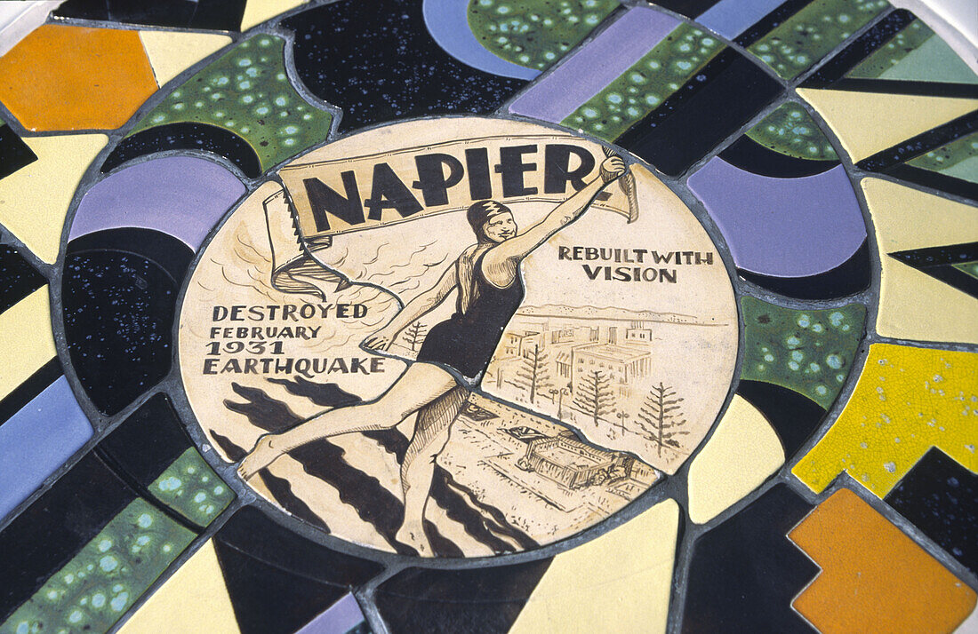new zealand South island, Napier, mosaic, art nouveau