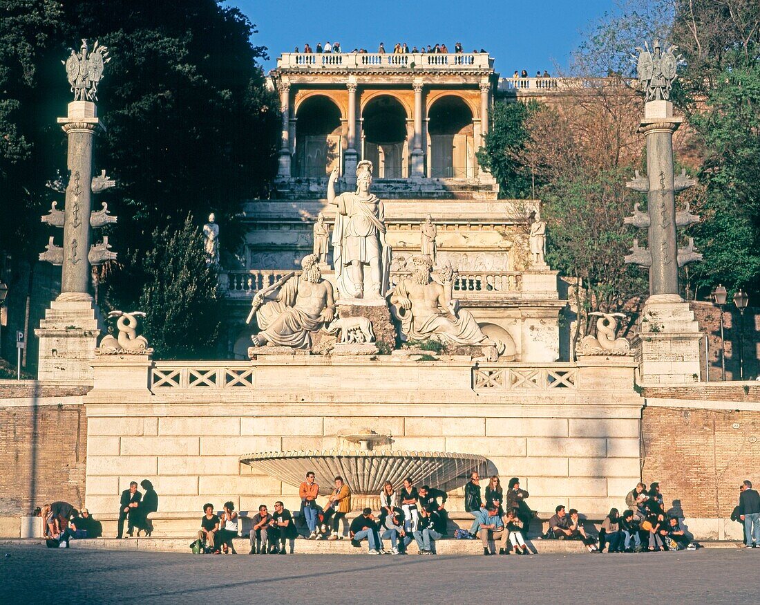 Fountain, Piazza del Popolo, Rome, Italy