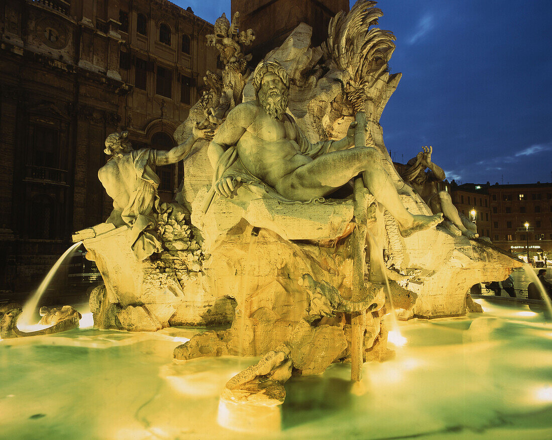Rome, Piazza Navona, Four river fountain
