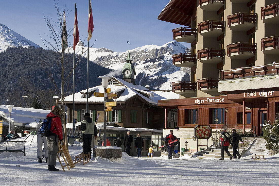 Oberland, Wengen im Winter, Schweiz