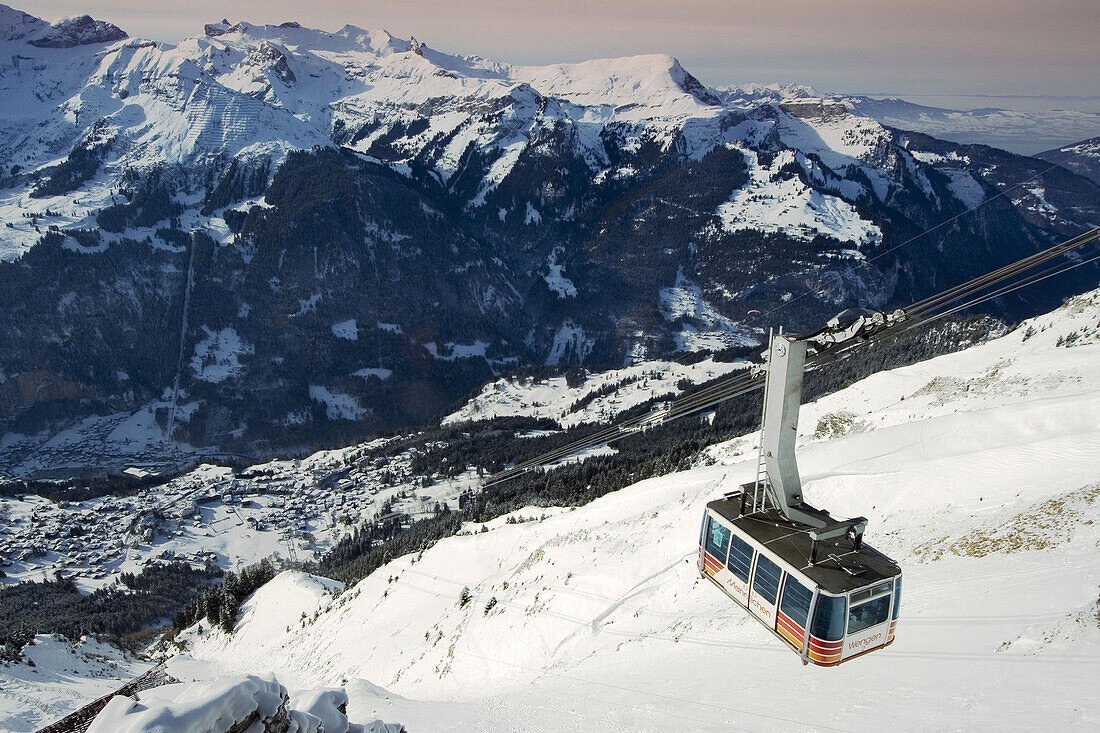 Oberland, Wengen im Winter, Schweiz