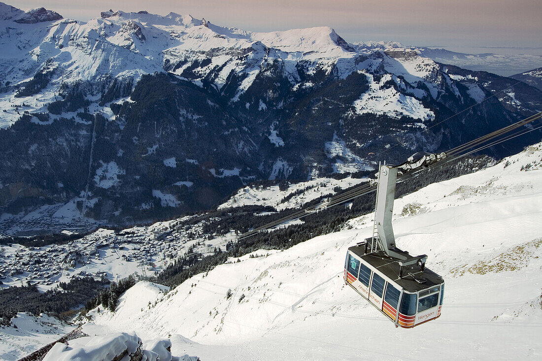 Switzerland bernese alps Wengen in winter
