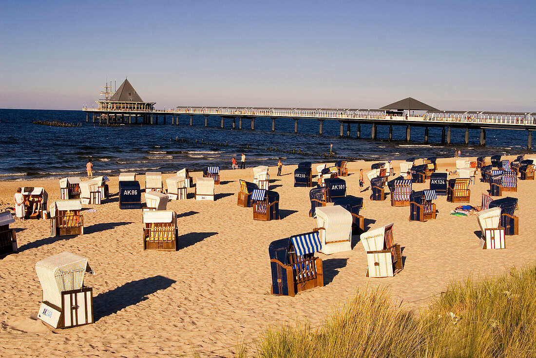 Usedom, Heringsdorf,  beach chairs, wind shelter