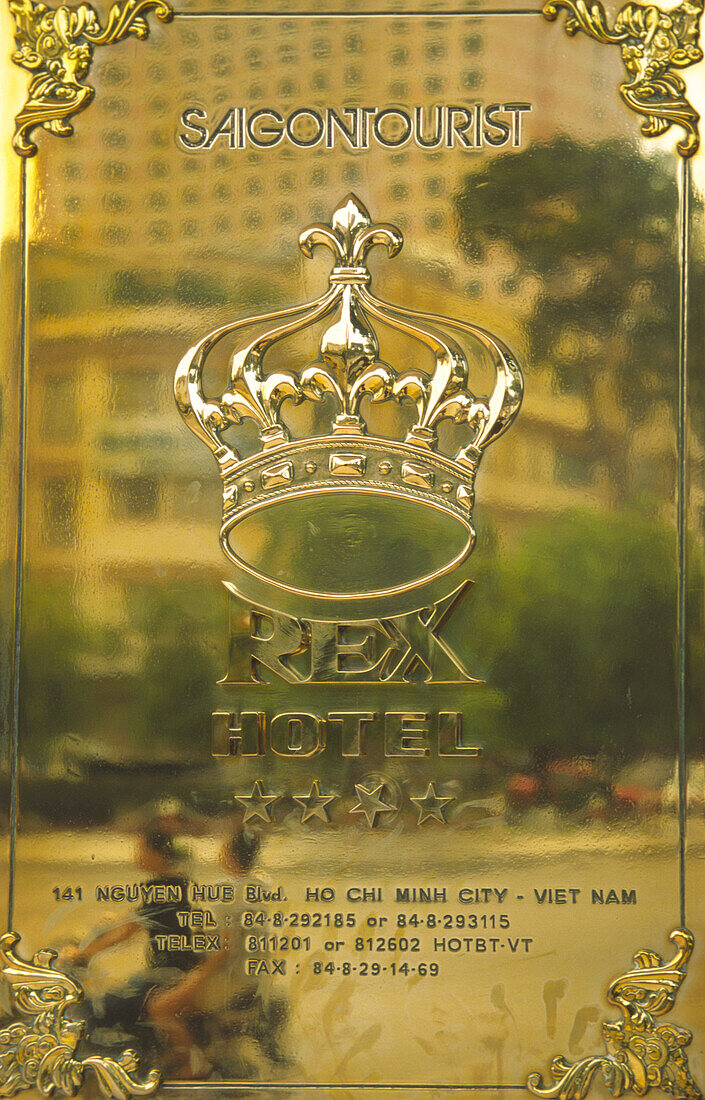 Vietnam, Ho Chi Minh City, Saigon, Rex Hotel Schild