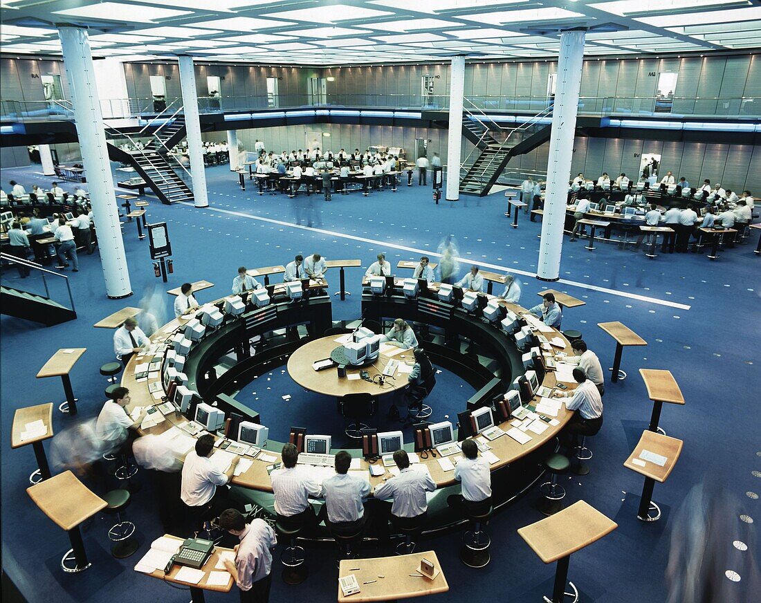 Switzerland, ,Zürich, stock exchange, broker, interieur