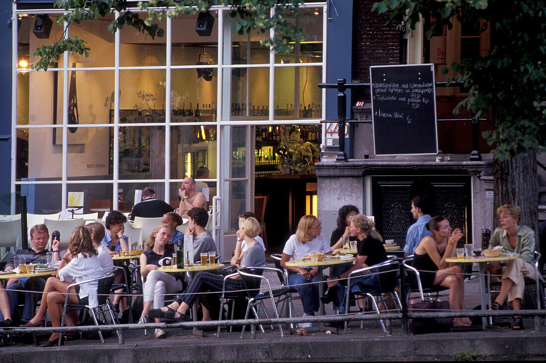 Strassencafe, Keizersgracht, Amsterdam, Holland, Europa