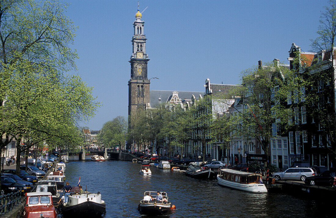 Westerkerk und Prinsengracht, Amsterdam, Holland, Europa