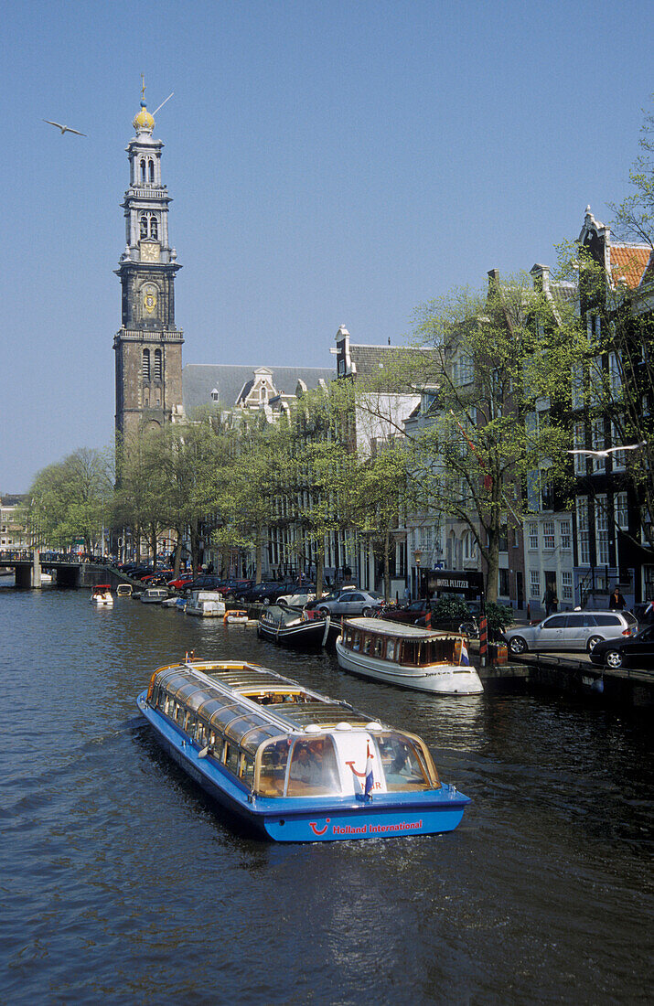 Westerkerk und Prinsengracht, Amsterdam, Holland, Europa