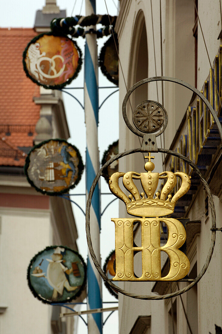 Sign of the Hofbraeuhaus, Munich, Bavaria, Germany