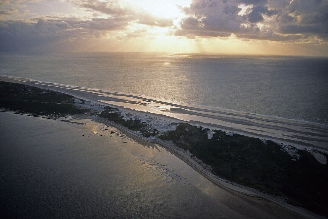 Luftbild Amrum, Nordfriesische Inseln, Strand, Dünen, Nordsee, Schleswig-Holstein