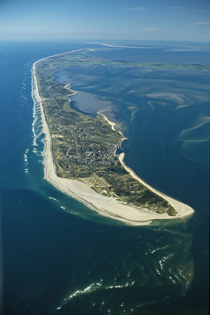 Luftbild, Nordfriesische Inseln, Sylt, Südspitze, Dünen, Strand, Watt, Wattenmeer, Nordsee, Schleswig-Holstein