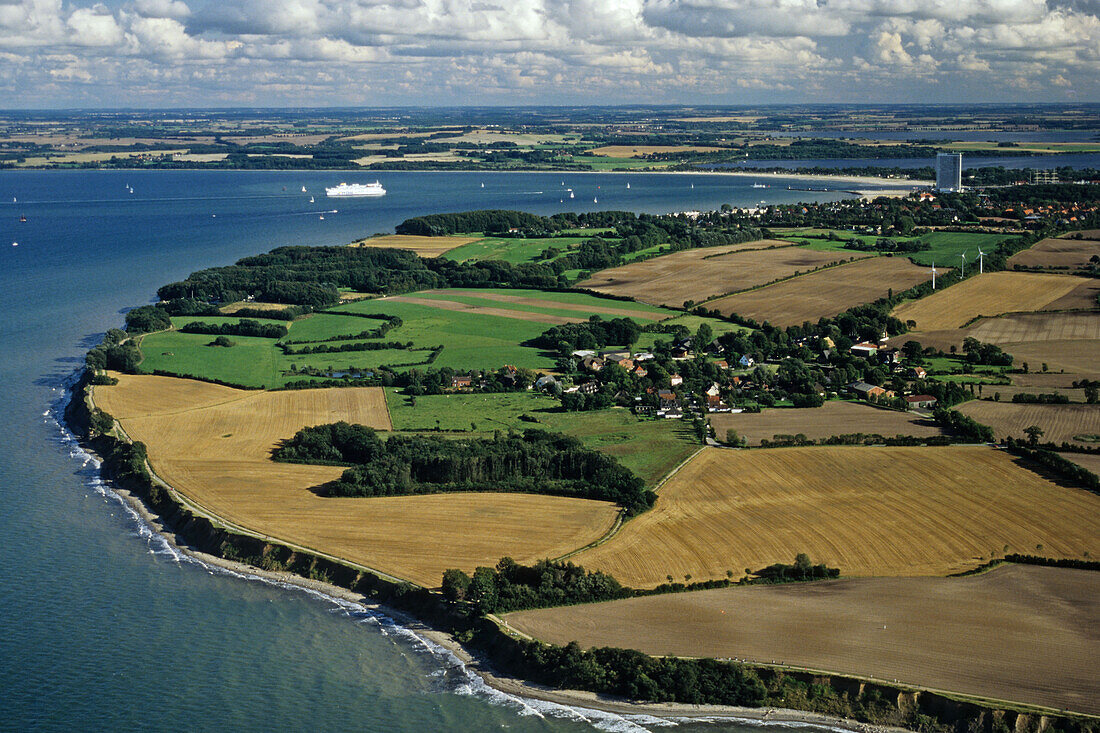 aerial photo of fields, Bay of Lübeck, near Timmendorf, Baltic Sea, Schleswig Holstein, northern Germany