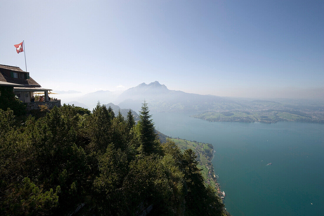 Blick über den Vierwaldstättersee, Bürgenstock, Kanton Nidwalden, Schweiz