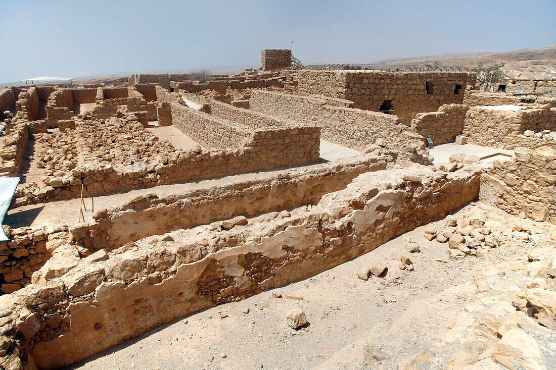 An ancient palace and fortification, Masada, Dead Sea, Israel