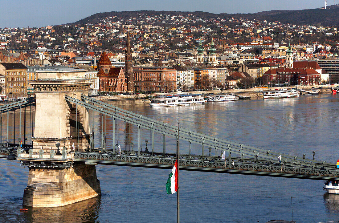 The Chain Bridge and the Danube, Budapest, Hungary