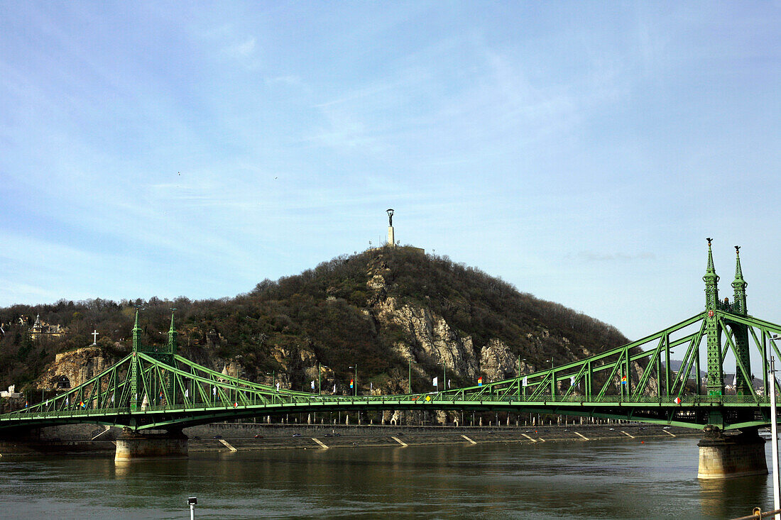 Blick von der Freiheitsbrücke, Budapest, Ungarn