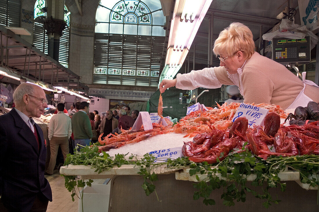 fresh fish, Mercado Central, central market, Valencia, Spain