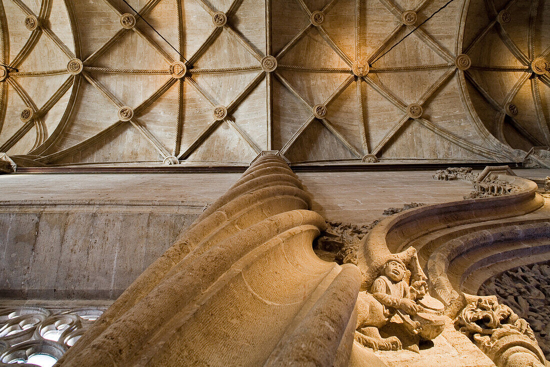 the ceiling of the Lonja de la Seda, Silk Exchange, UNESCO World Heritage site, Valencia, Spain