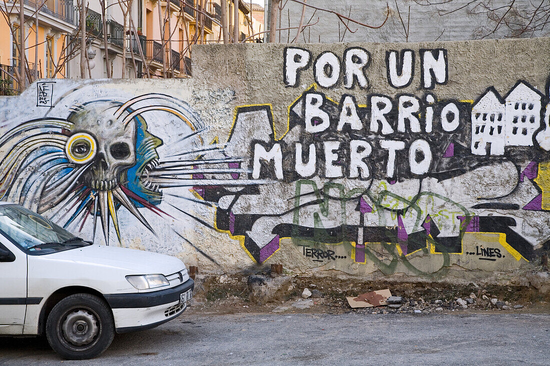 Graffiti an Wand Valencia, Spanien