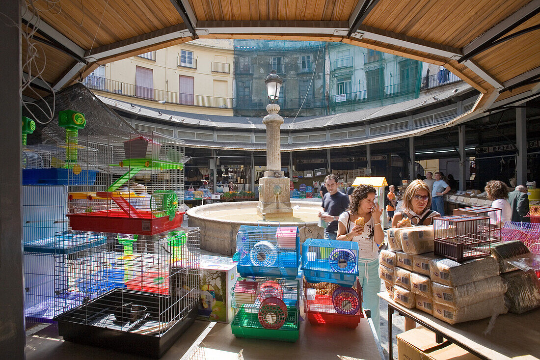 Plaza Redonda, open-air market in Valencia, Spain