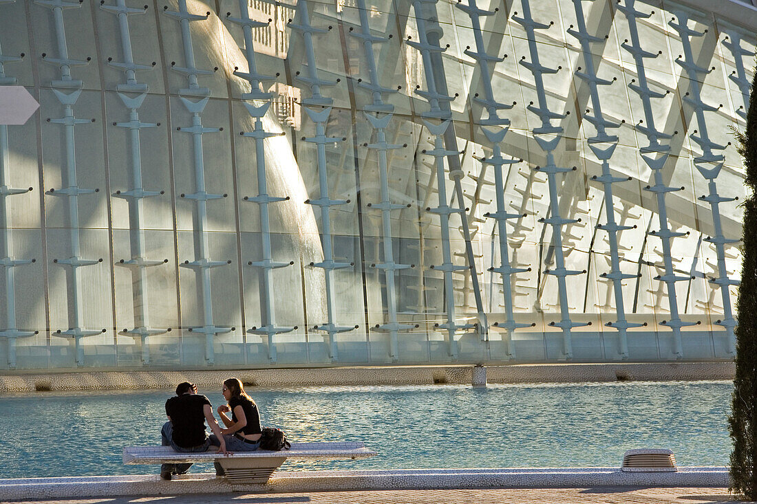 Stadt der Künste und Wissenschaften, spanischer Architekt Santiago Calatrava, Palau de las Artes, L'Hemisferic, ein Imax-Kino