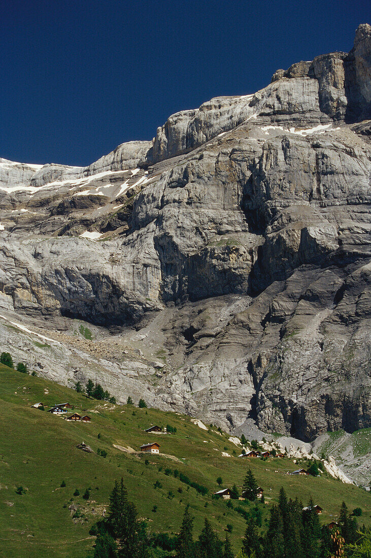 South wall of mountain Diablerets near lake Derborence, Canton of Valais, Switzerland