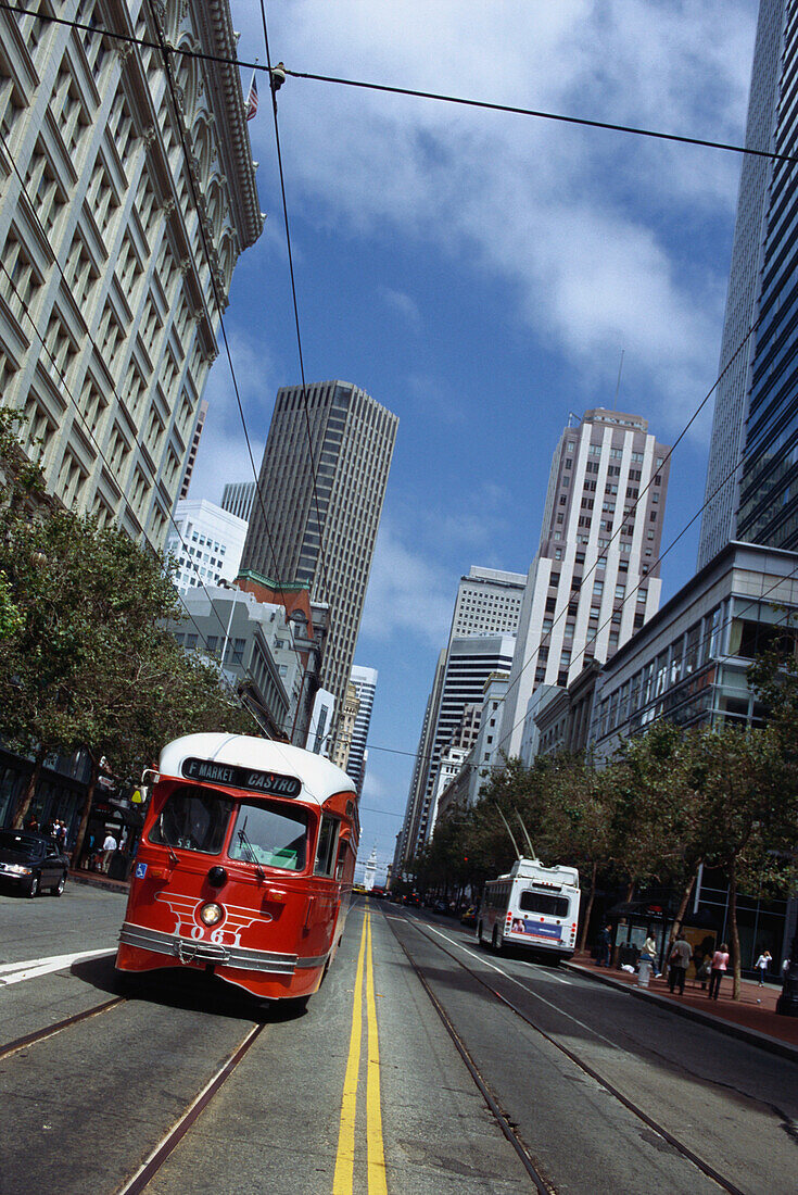 Trambahn, Market Street, San Francisco, Kalifornien, USA