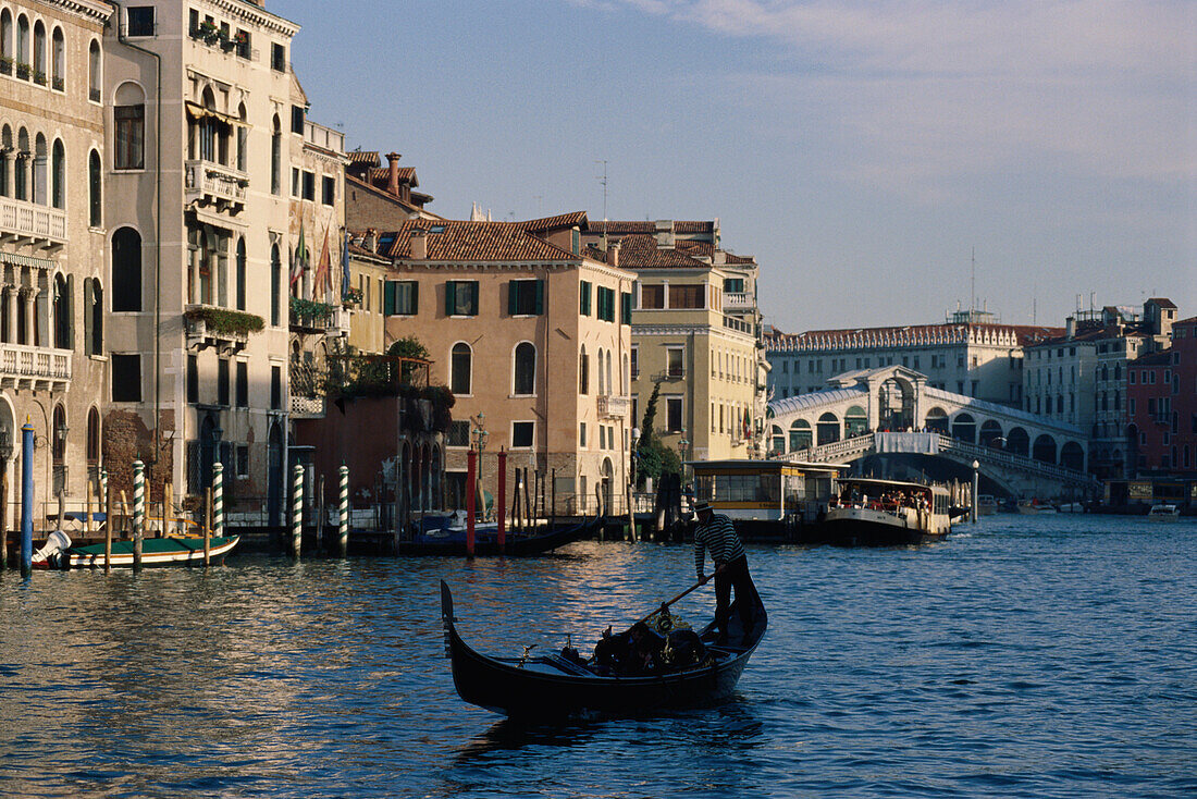 Gondola on Canal Grande, Venice, Italy