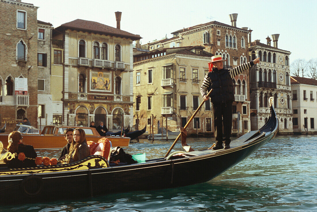 Gondola on Canal Grande, Venice, Italy
