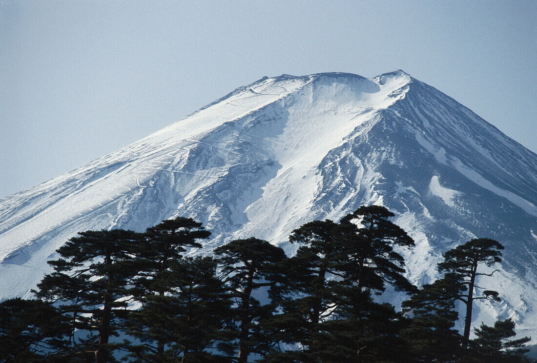 View of the Fujijama, Fujisan, Fuji, the highest mountain in Japan, Honshu, Japan