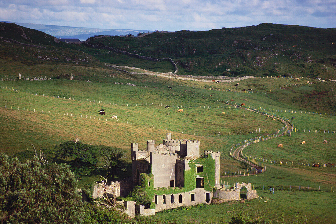 Castle ruins near Clifden, Galway, Republic of Ireland