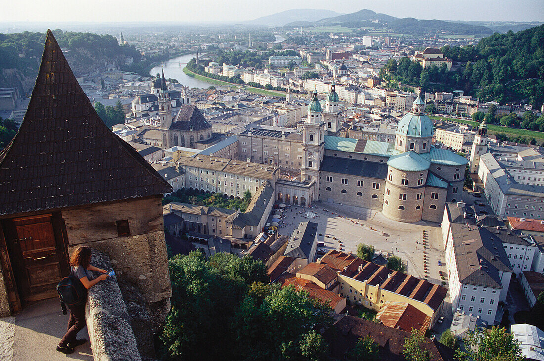 Blick vom Festungsberg auf Salzburg, Salzburger Land, Österreich