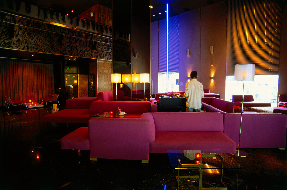 Lobbybereich des Hotel The Standard, Downtown L.A., Los Angeles, Kalifornien, USA
