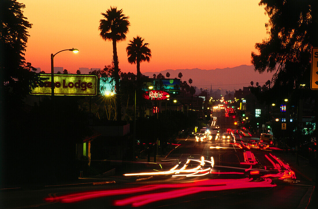 Kreuzung Wilshire Boulevard und Vermont Avenue, Downtown L.A., Los Angeles, Kalifornien, USA