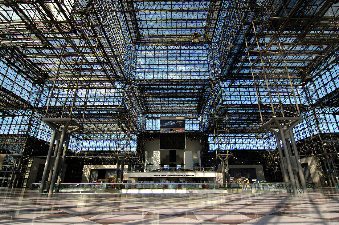 Interior view of the Javits Convention Center, 34th Street, 11th Avenue, New York City, New York, USA, America