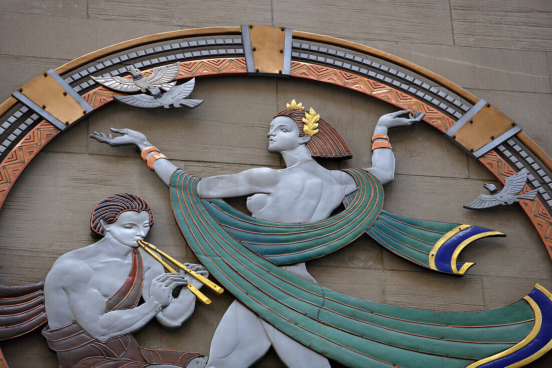 Detail of facade at the Rockefeller Center, Manhattan