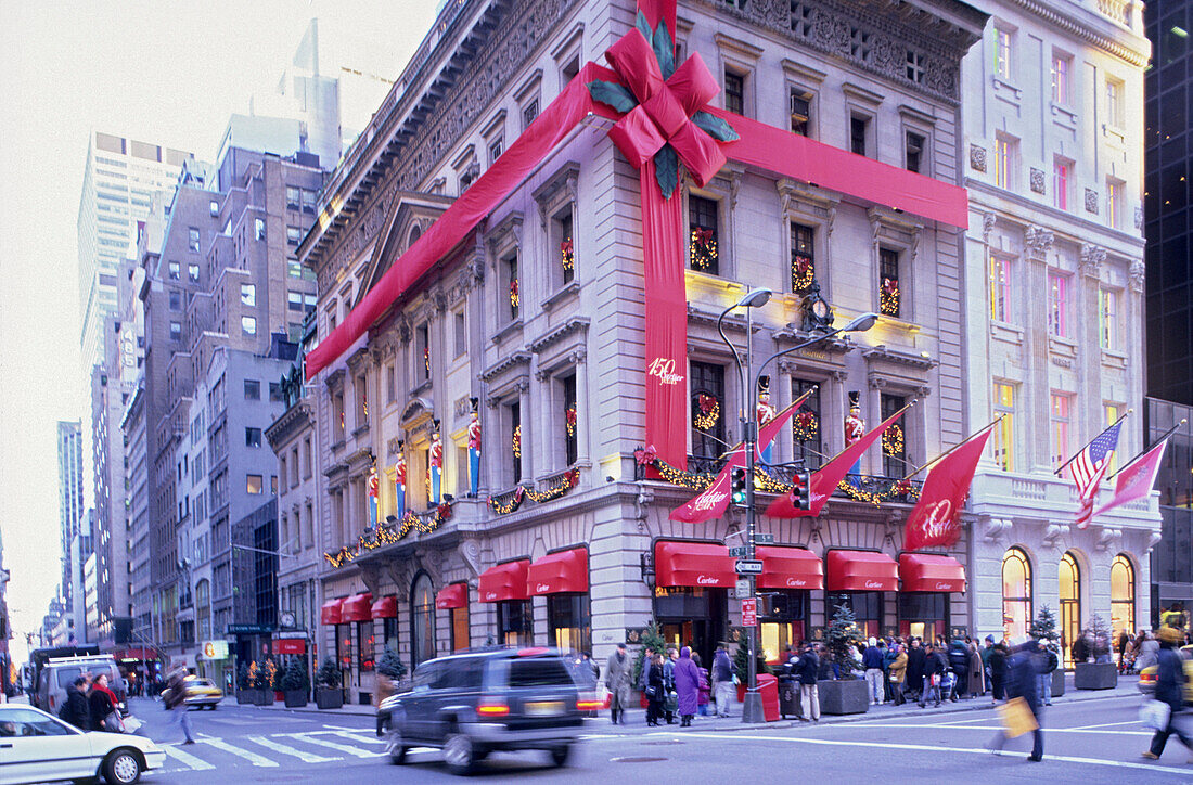 Weihnachtsdekoration bei Cartier, 5. Avenue