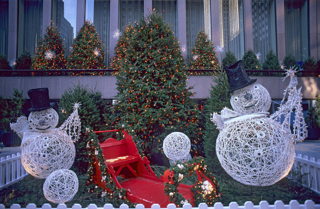 Weihnachtsdekoration an der 6. Avenue, Avenue of the Americas, Manhattan