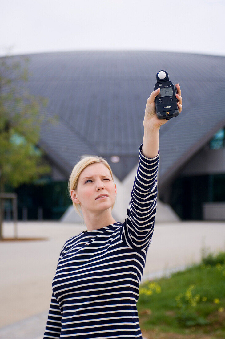 Woman with light meter, Luxembourg