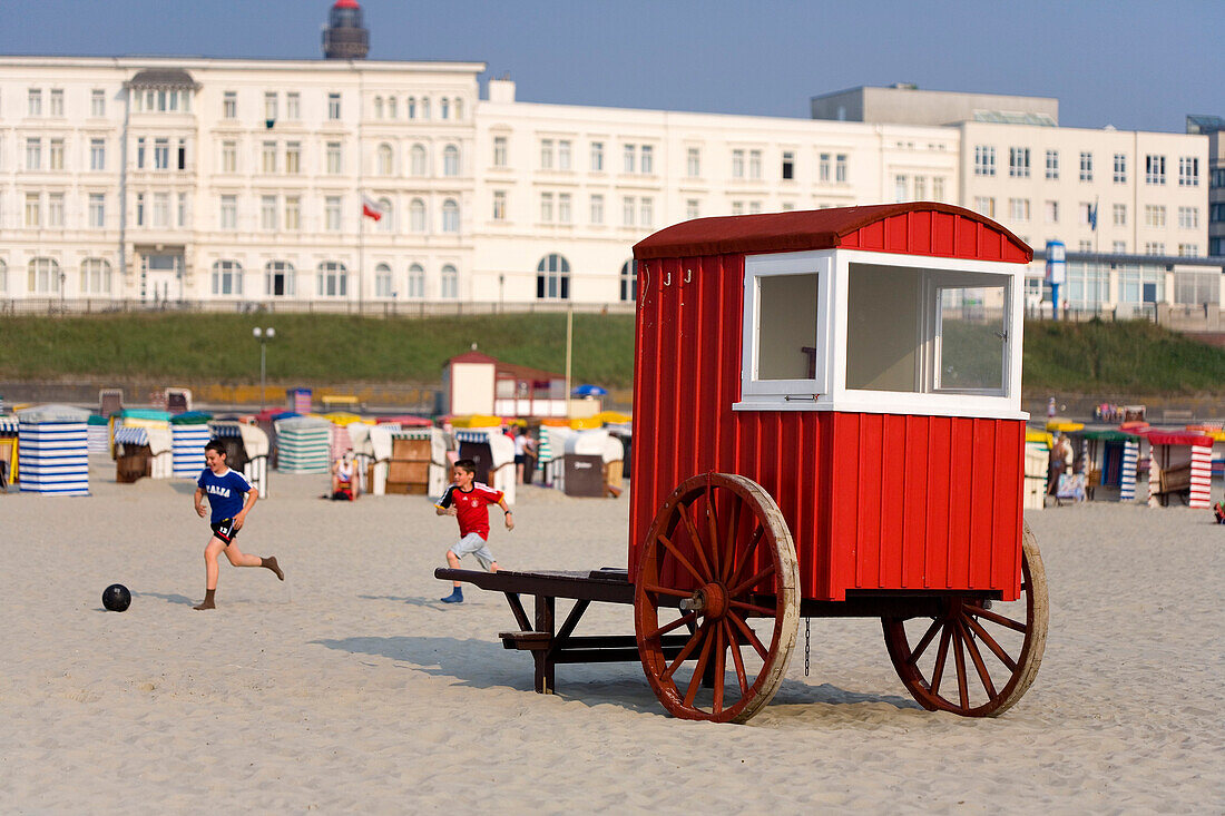 Historical changing room, Borkum, East Frisia, North Sea, Lower Saxony, Germany