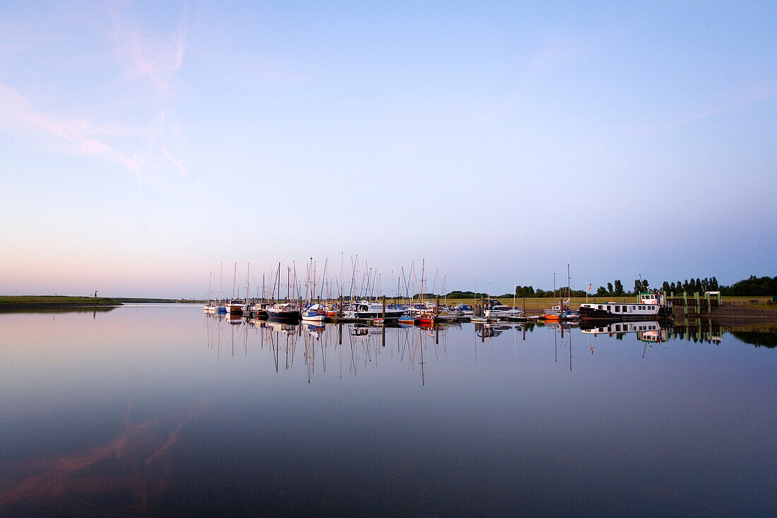 View ot marina, Greetsiel, East Frisia, Lower Saxony, Germany