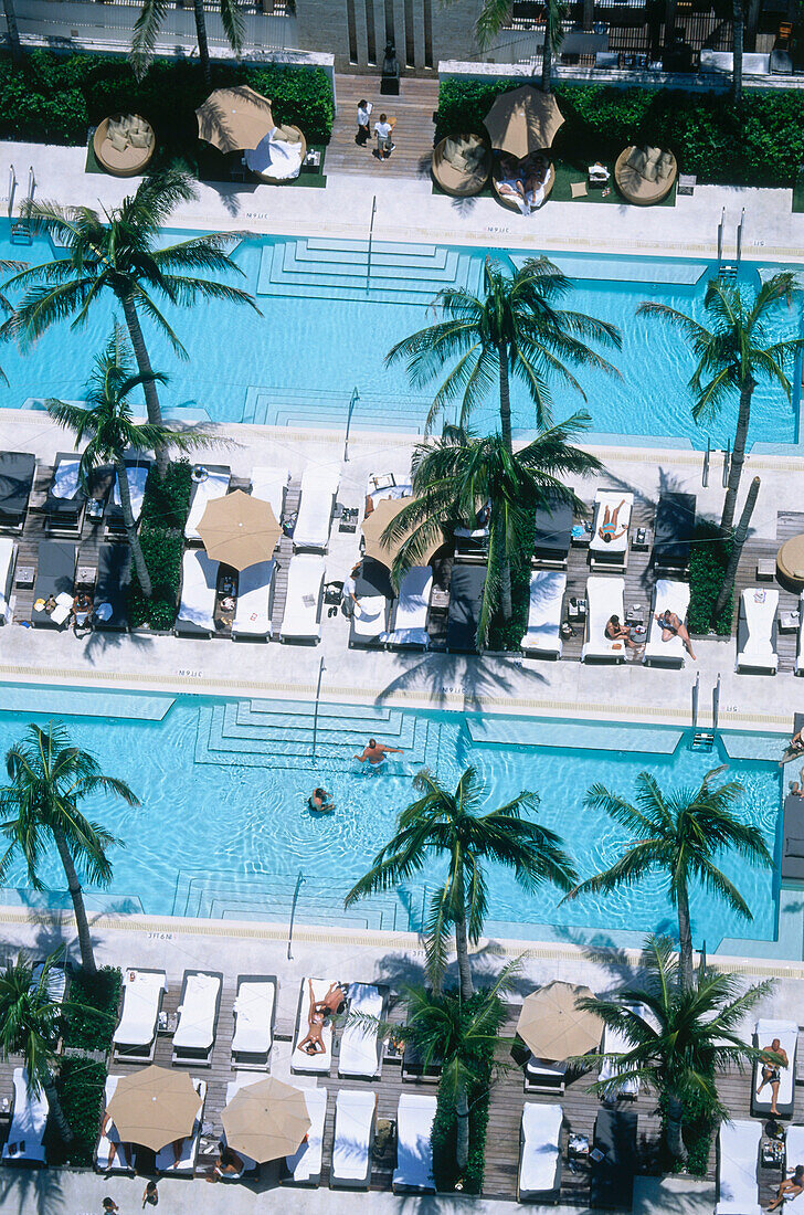 Swimming Pool, Spa Area, Hotel Setai, South Beach, Miami, Florida, USA