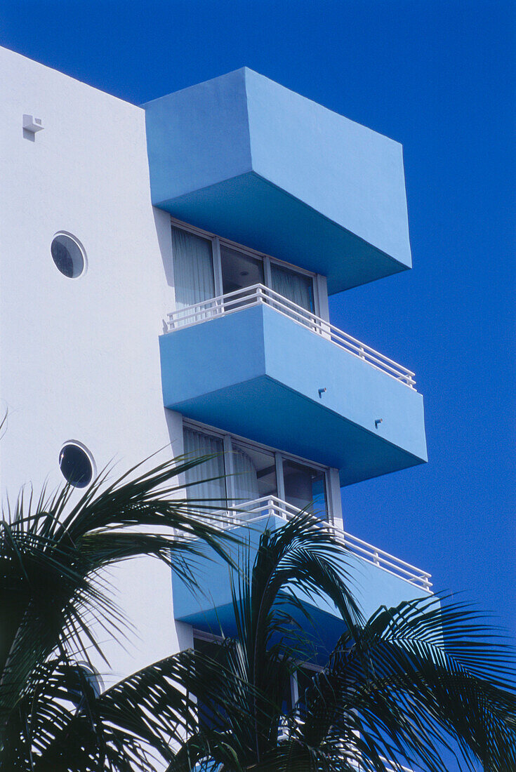 Hausfassade, Ocean Drive, South Beach, Miami, Florida, USA