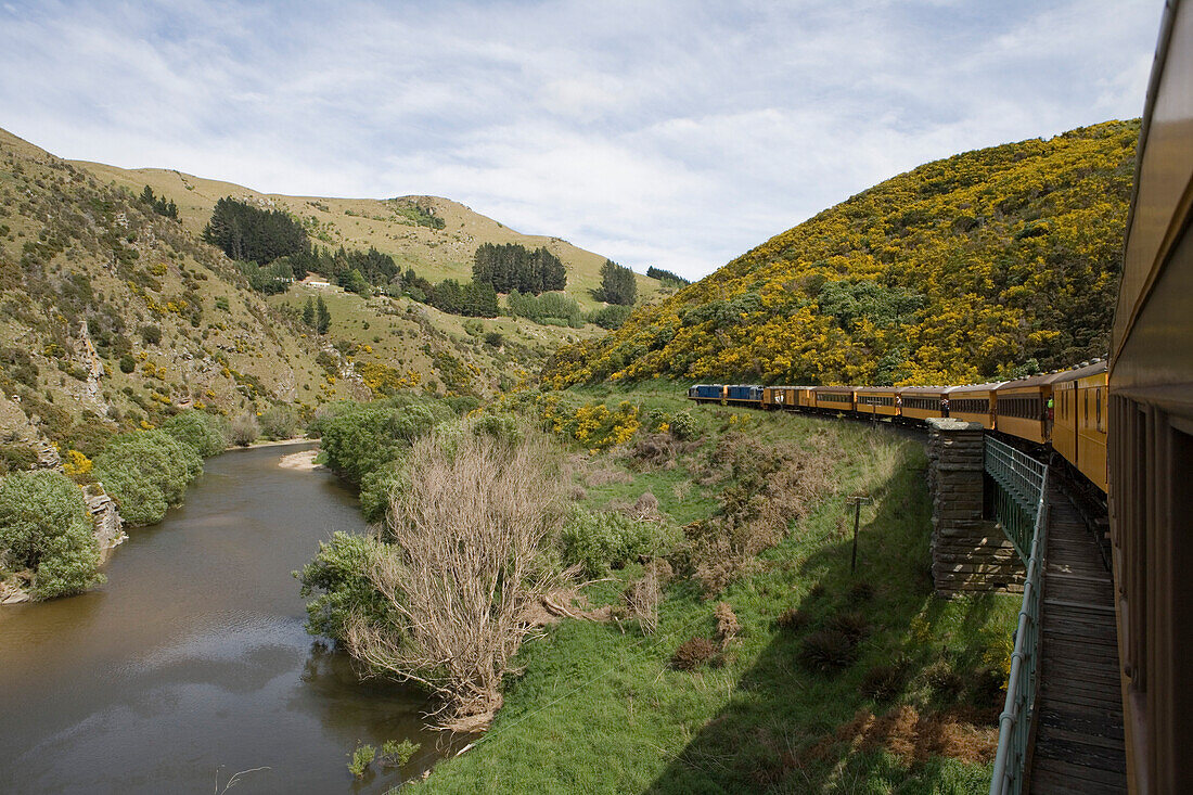 Taieri Gorge Railway Eisenbahn, nahe Dunedin, Otago, Südinsel, Neuseeland