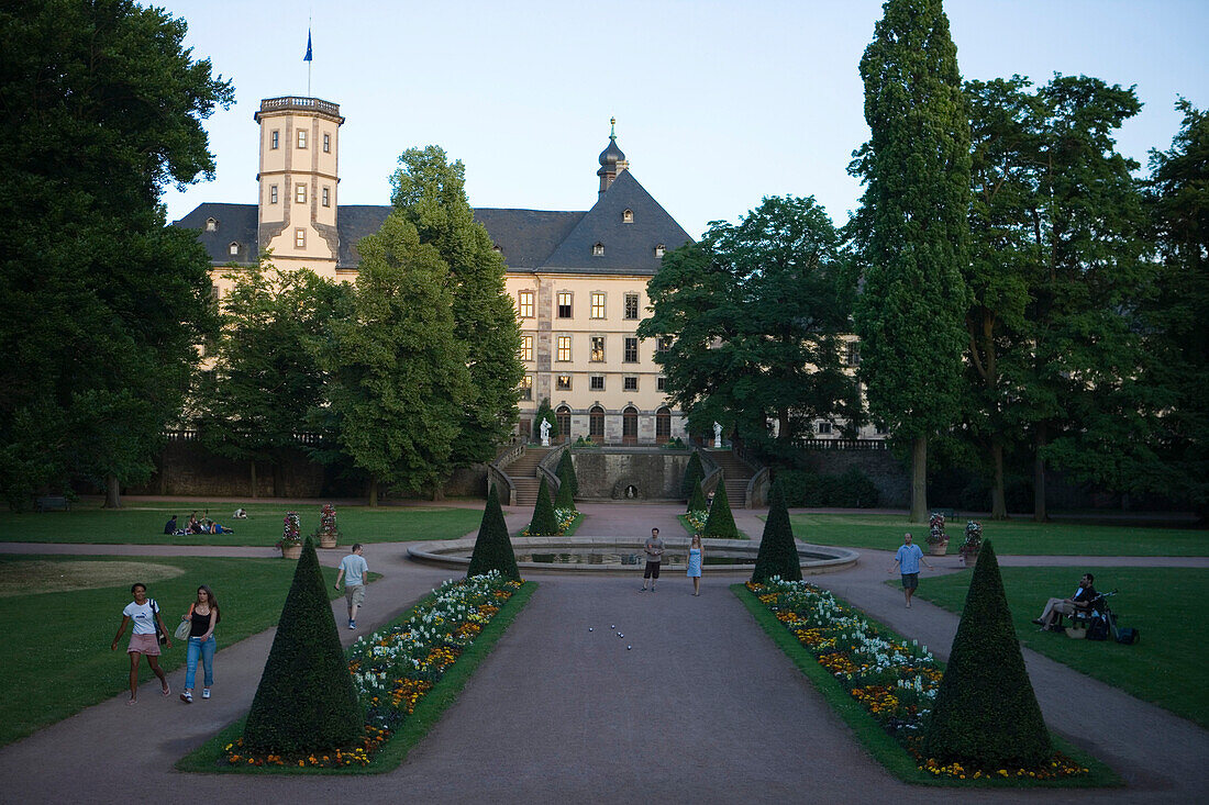 Fulda Schlosspark Park and Stadtschloss City Castle, Fulda, Rhoen, Hesse, Germany