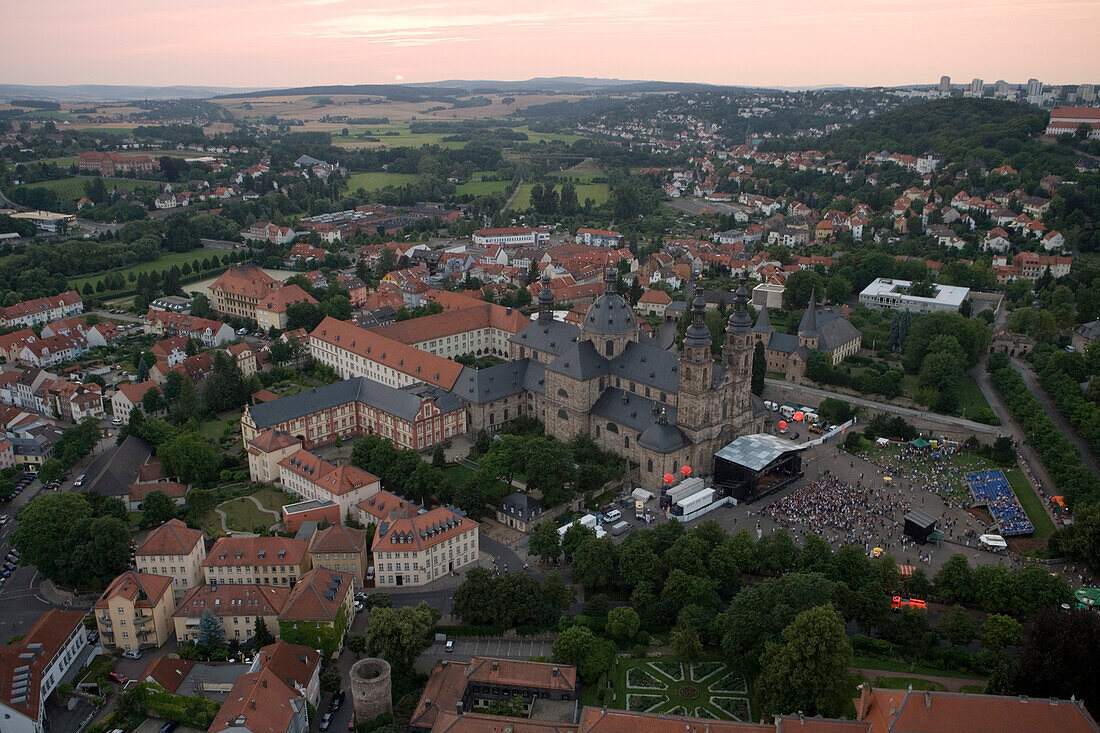 Aerial Photo of Fulda Dom Cathedral and Open Air Concert, Fulda, Rhoen, Hesse, Germany