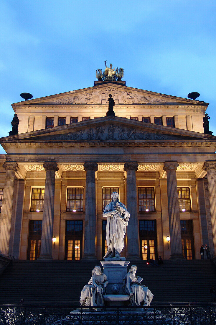 Statue of Schiller in fron tof the Concert Hall, Gendarmenmarkt, Berlin, Germany