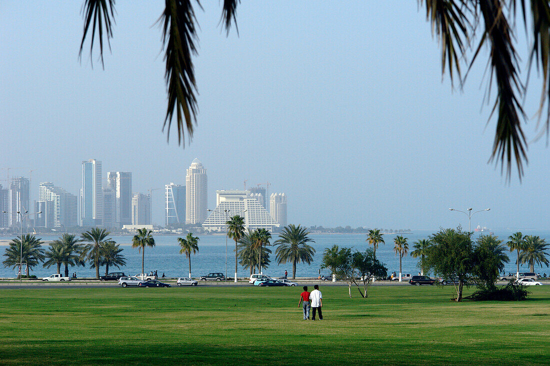 View of Doha Bay and skyline, Qatar